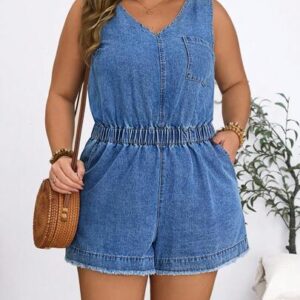 Plus Size Denim Overalls